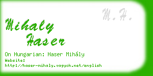 mihaly haser business card